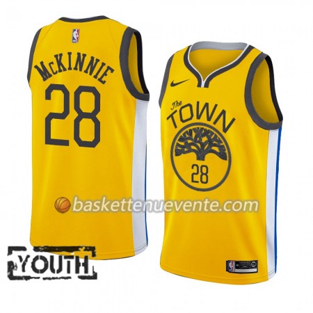 Maillot Basket Golden State Warriors Alfonzo Mckinnie 28 2018-19 Nike Jaune Swingman - Enfant